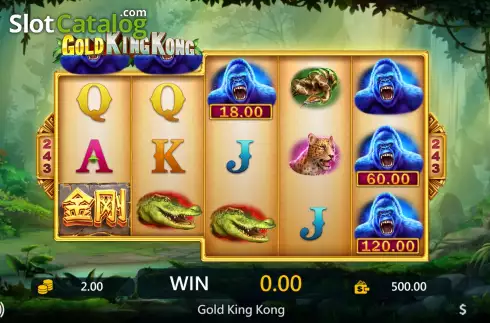 Screenshot from Gold King Kong slot game demonstrating gameplay.