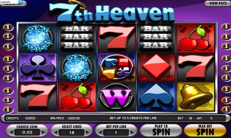 Another screenshot showcasing BetSoft 7th Heaven features