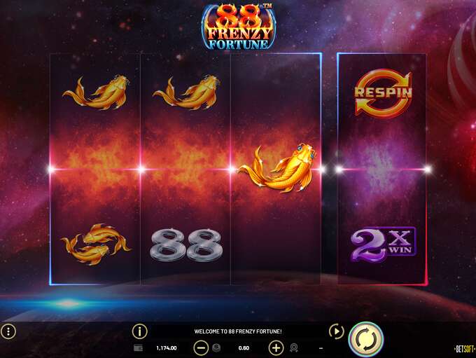 Another screenshot from BetSoft 88 Frenzy gameplay.