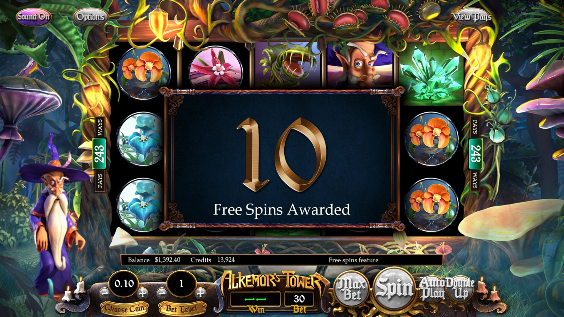 Captivating gameplay feature from BetSoft Alkemor's Tower.