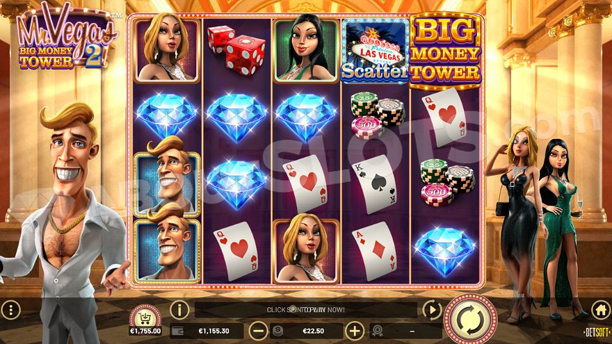 Screenshot of BetSoft Mr Vegas featuring bonus rounds