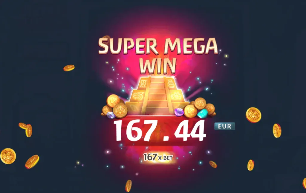 BG Aztec Clusters Screenshot featuring a win.