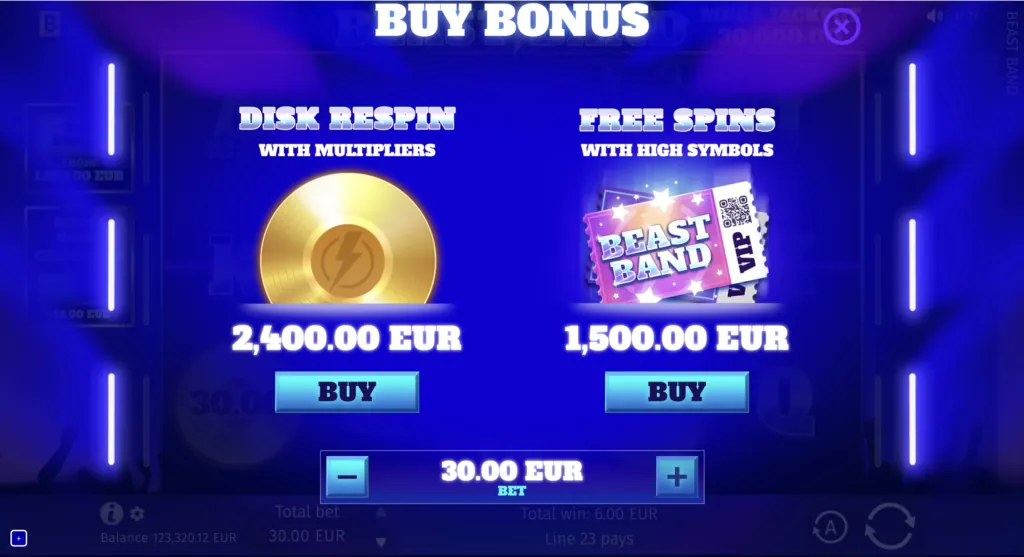 BG Beast Band Screenshot featuring colorful symbols