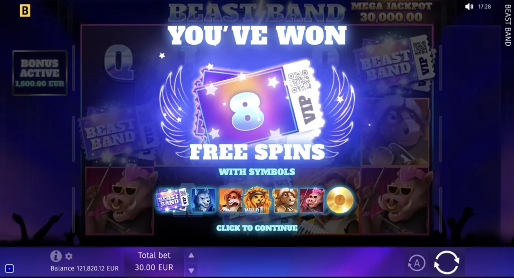 BG Beast Band Screenshot with vibrant game background