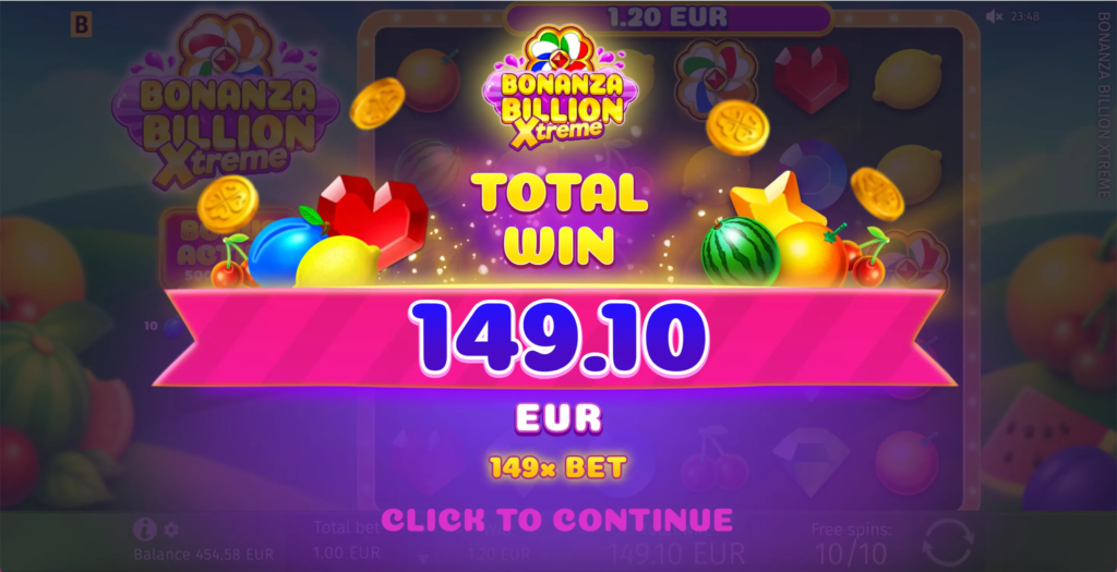 Another screenshot of BG Bonanza Billion showcasing bonus features.