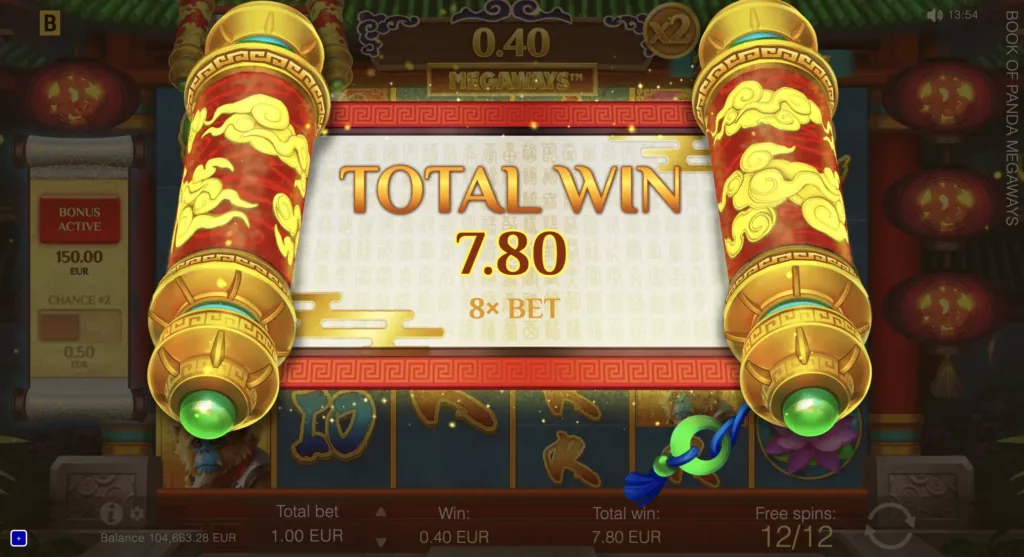 Screenshot showcasing the panda theme in BG Book of Panda Megaways.