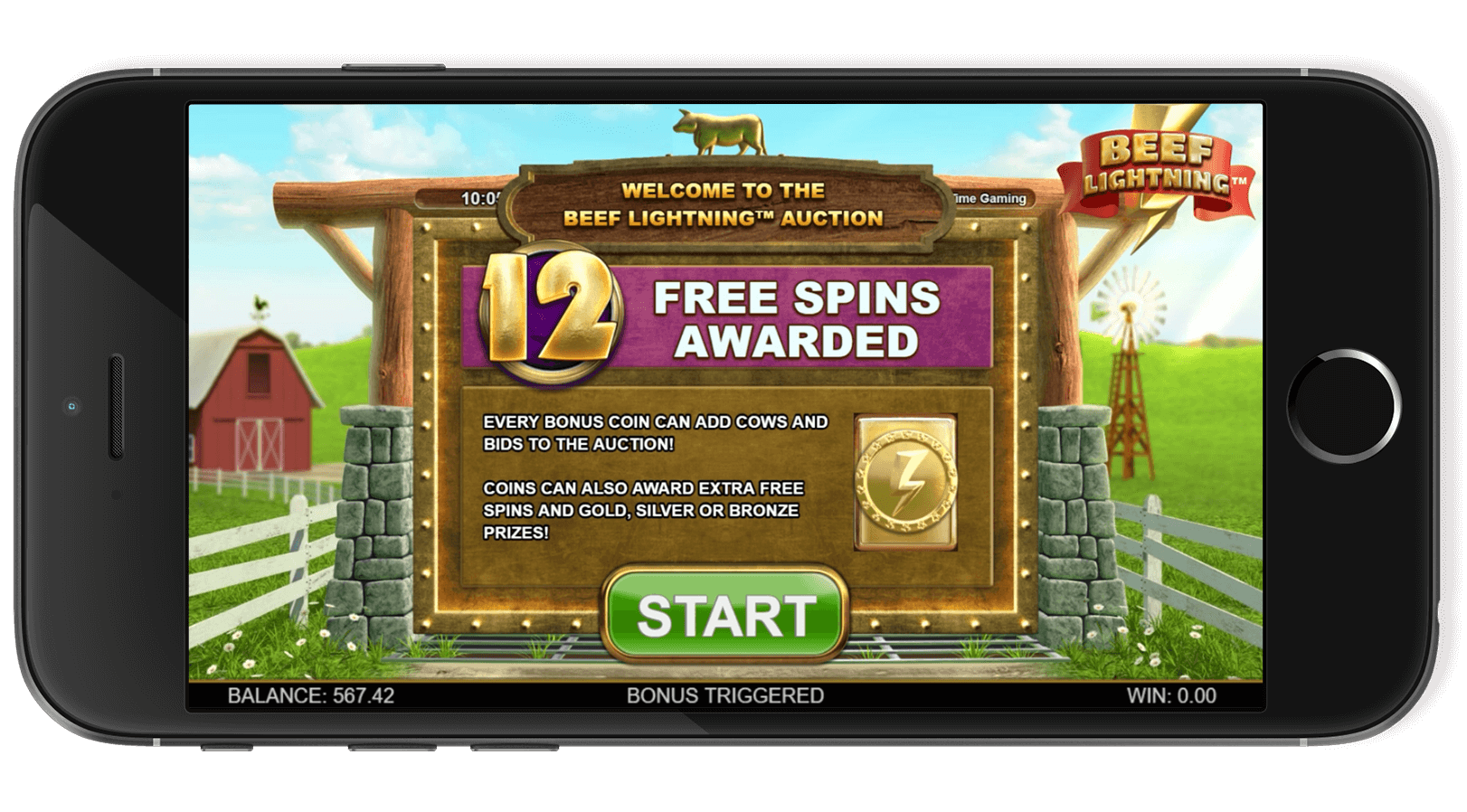 Screenshot of Beef Lightning showing gameplay action.