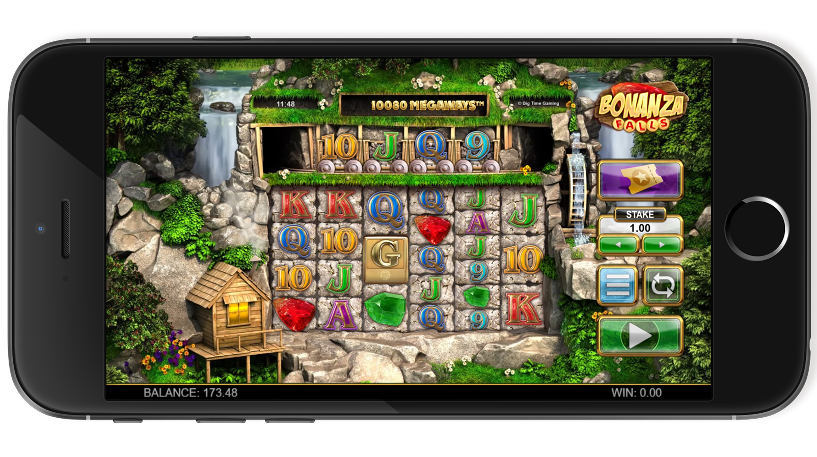 Bonanza Falls screenshot highlighting the game's layout