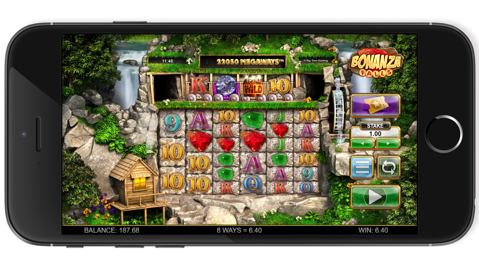 Bonanza Falls cascading reels action screenshot