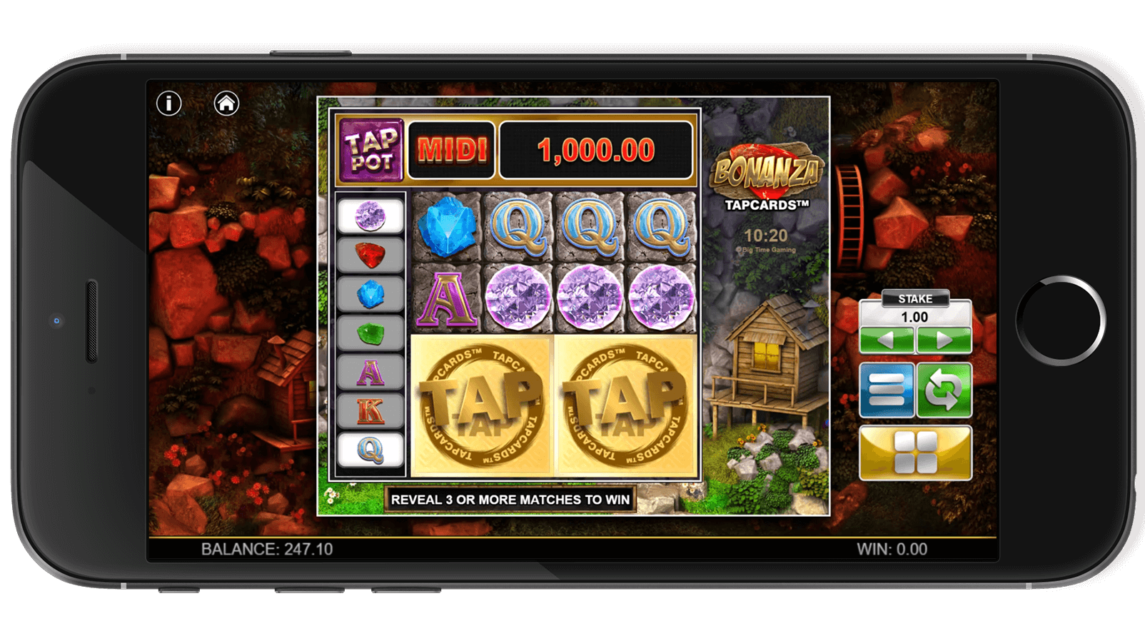 Screenshot of Bonanza's unique gameplay mechanics.