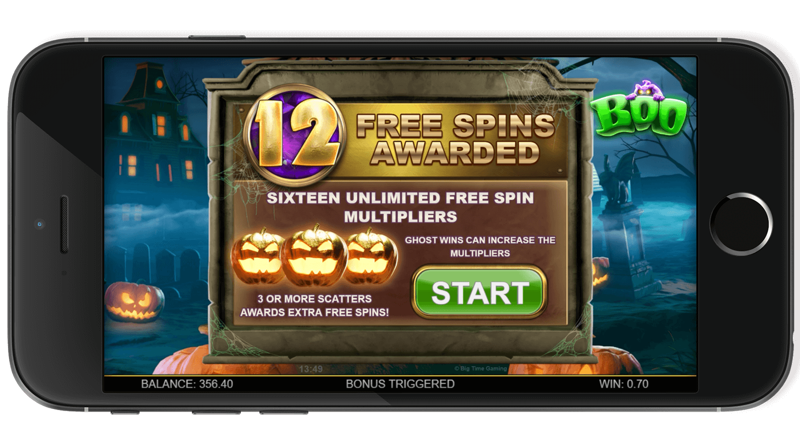 Boo game screenshot illustrating game mechanics