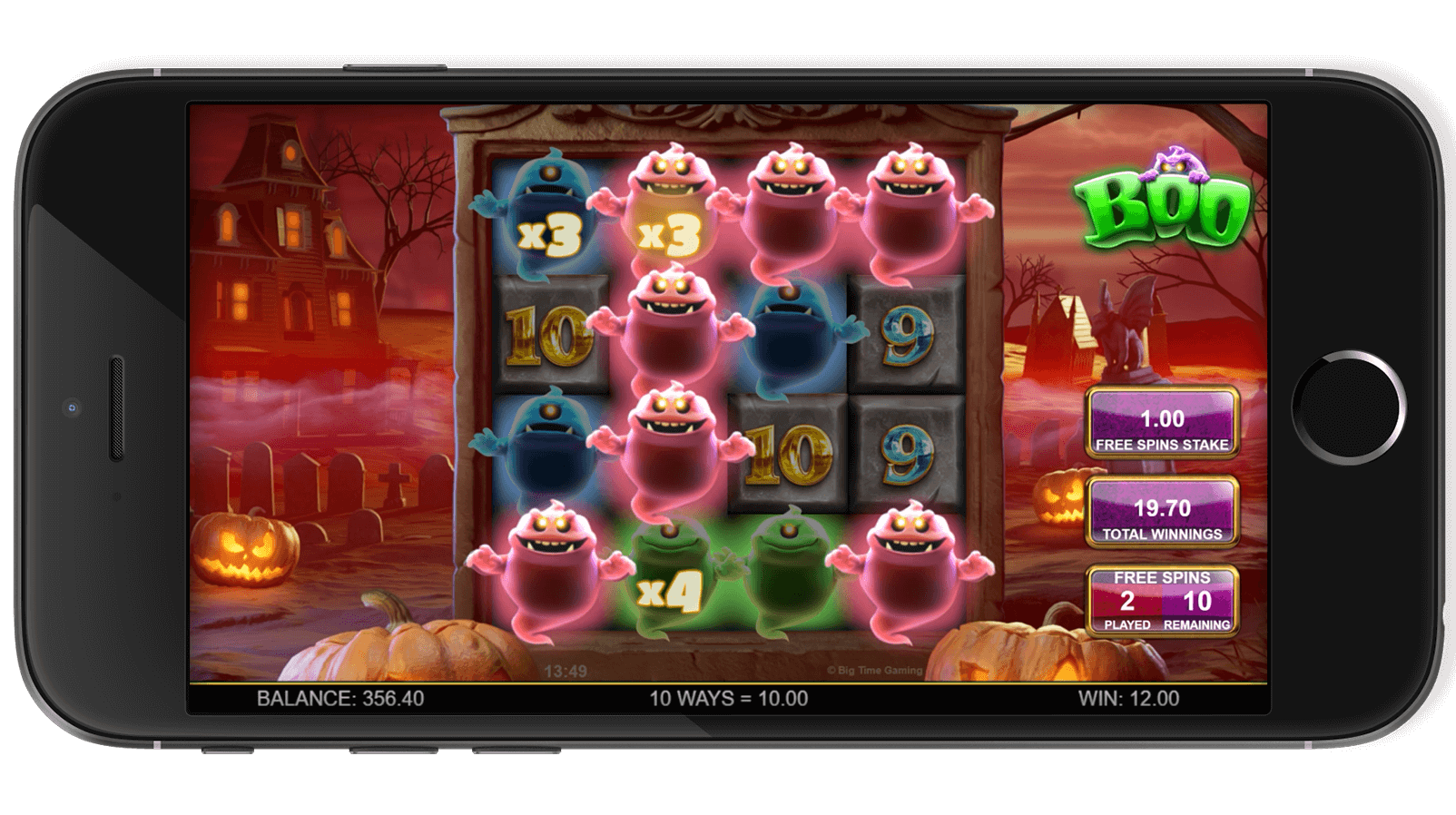 Boo game screenshot showing user interface