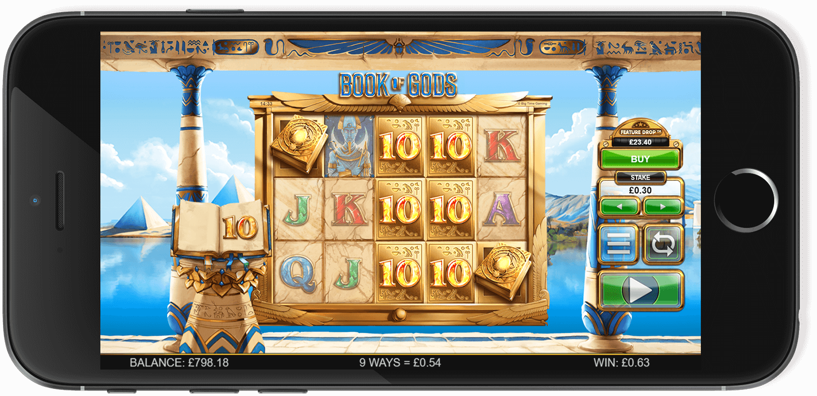 Screenshot highlighting the design of Book Of Gods.