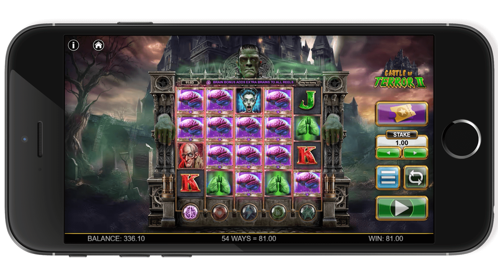 Castle of Terror gameplay screenshot highlighting graphics