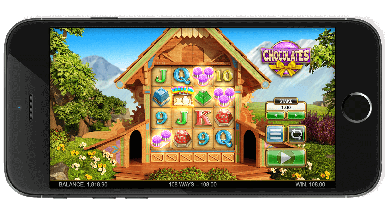 Chocolates slot game screenshot showing exciting gameplay.