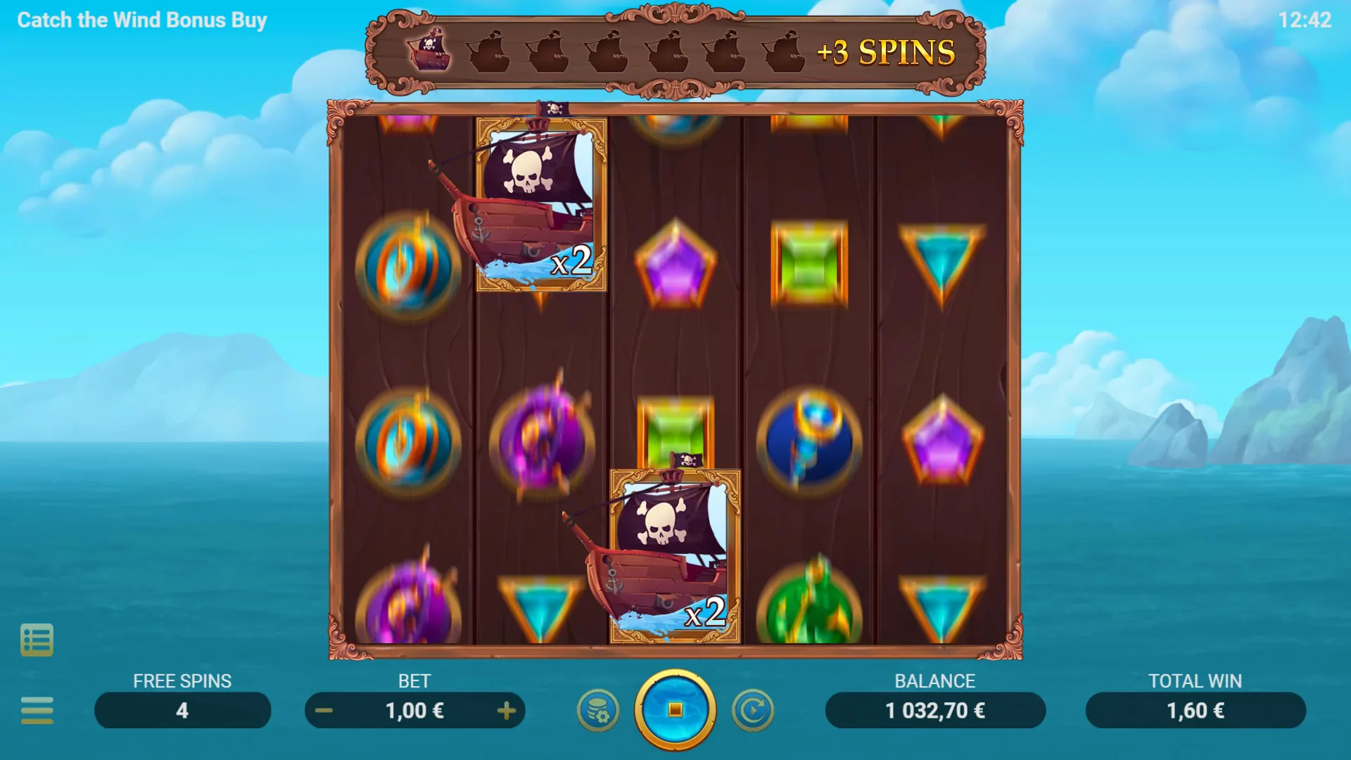 Screenshot of dynamic gameplay in EVO Catch The Wind