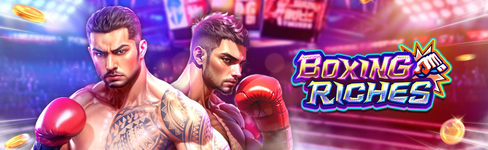 Boxing Riches gameplay screenshot highlighting action-packed features.