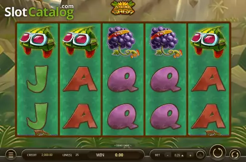 Screenshot featuring the gameplay interface of Banana Saga slot.
