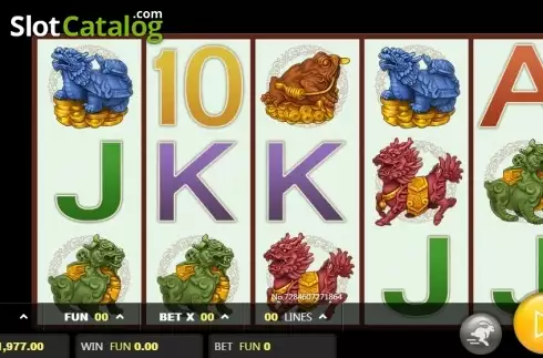 Screenshot of Dragon slot game displaying gameplay