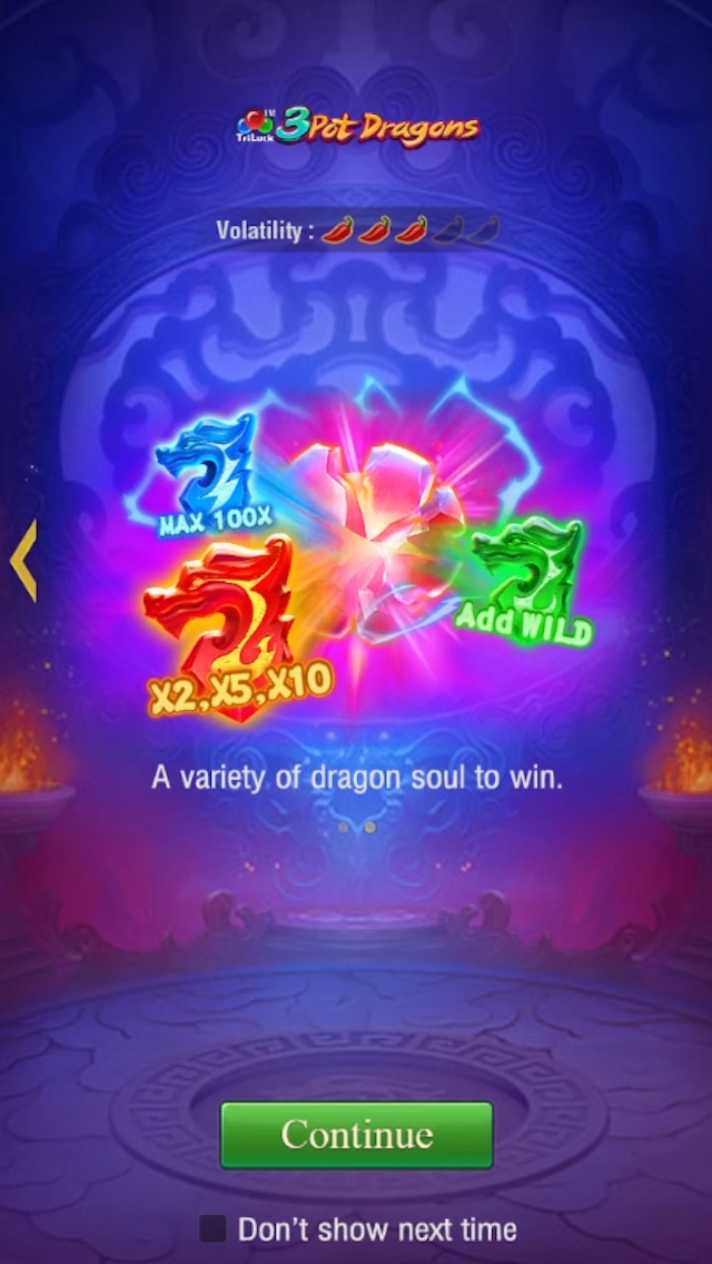 Winning combinations displayed in JILI 3 Pot Dragons screenshot.