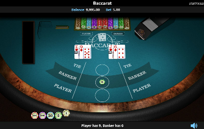 Gameplay screenshot showing dynamic moments in LuckyWin Baccarat.