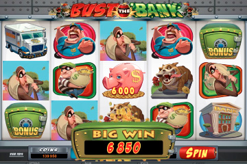 Bust the Bank wild feature activation screenshot.