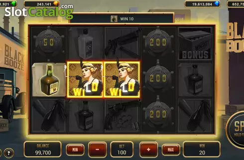 Detailed features screenshot of Pop Black Booze game interface at SafeGameHub.