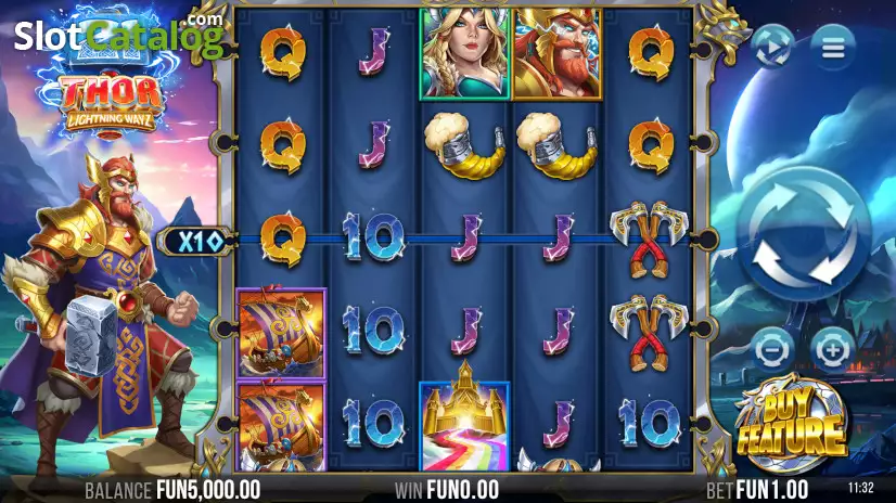 Another gameplay screenshot featuring SafeGameHub branding of 21 Thor Lightning Ways