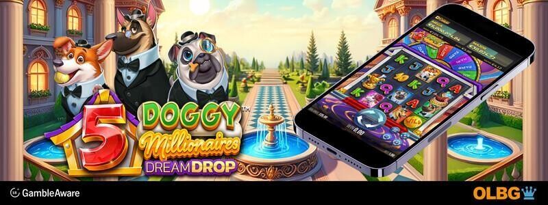 Image highlighting features of 5 Doggy Millionaires Dream Drop from SafeGameHub.