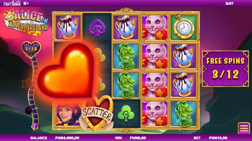 Game features of Alice In Adventureland illustrated at SafeGameHub.