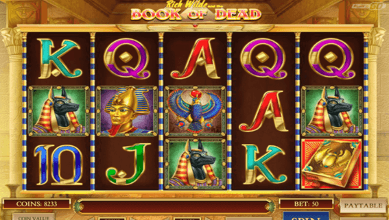 Interface screenshot of Book of Dead slot displayed on SafeGameHub.