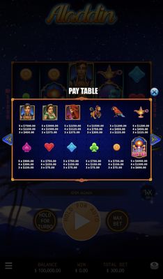 Screenshot from 759G Aladdin game showcasing exciting gameplay