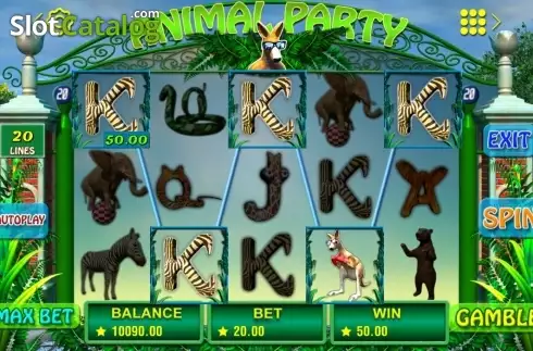 Dynamic gameplay screenshot from the 759G Animal Party slot.