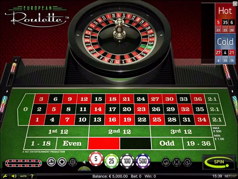 Screenshot of European Roulette at SafeGameHub showing the betting table