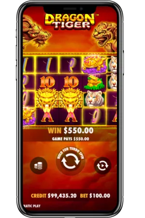 Gameplay screenshot of Dragon vs Tiger with action-packed graphics.